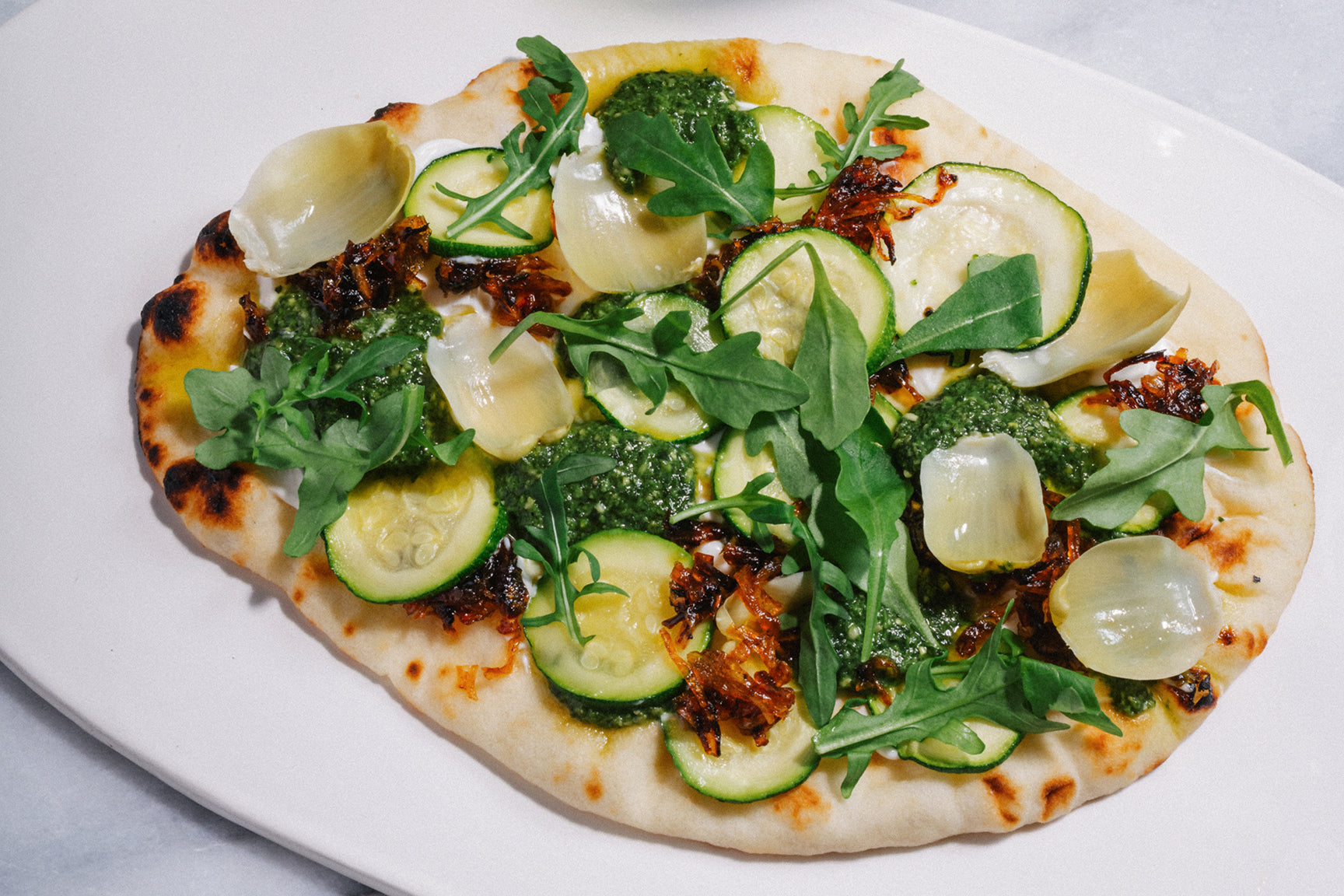 Crispy Spring Flatbread with Sunflower Seed Crema | Sakara